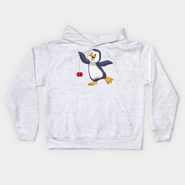 Penguin with Yo-Yo Kids Hoodie by Markus Schnabel